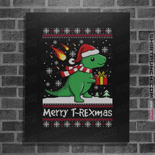 Load image into Gallery viewer, Shirts Posters / 4&quot;x6&quot; / Black Merry T-Rexmas
