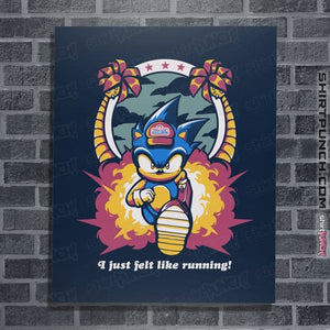 Daily_Deal_Shirts Posters / 4"x6" / Navy Run Hedgehog Run