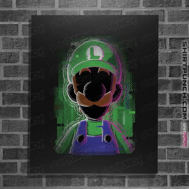 Secret_Shirts Posters / 4"x6" / Black Luigi Glitch