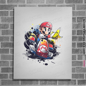 Shirts Posters / 4"x6" / White Go Kart Watercolor