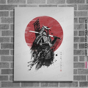 Shirts Posters / 4"x6" / White Mandalorian Samurai