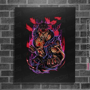 Daily_Deal_Shirts Posters / 4"x6" / Black Evil Ryu Fighter