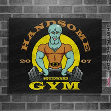 Load image into Gallery viewer, Daily_Deal_Shirts Posters / 4&quot;x6&quot; / Black Handsome Squidward Gym
