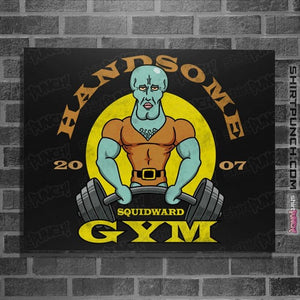 Daily_Deal_Shirts Posters / 4"x6" / Black Handsome Squidward Gym