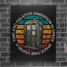 Load image into Gallery viewer, Shirts Posters / 4&quot;x6&quot; / Black Retro Tardis Sun
