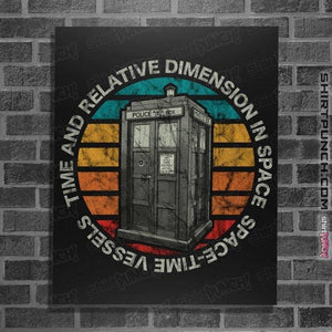 Shirts Posters / 4"x6" / Black Retro Tardis Sun