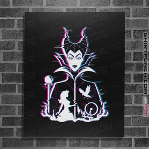 Daily_Deal_Shirts Posters / 4"x6" / Black Glitched Maleficent
