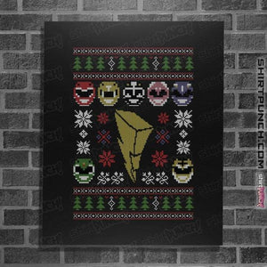 Shirts Posters / 4"x6" / Black Mighty Morphin Christmas