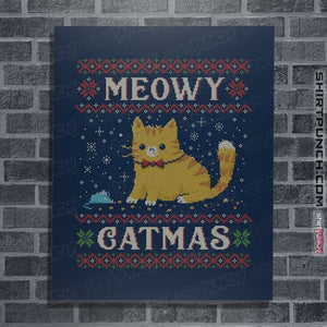 Daily_Deal_Shirts Posters / 4"x6" / Navy Meowy Catmas