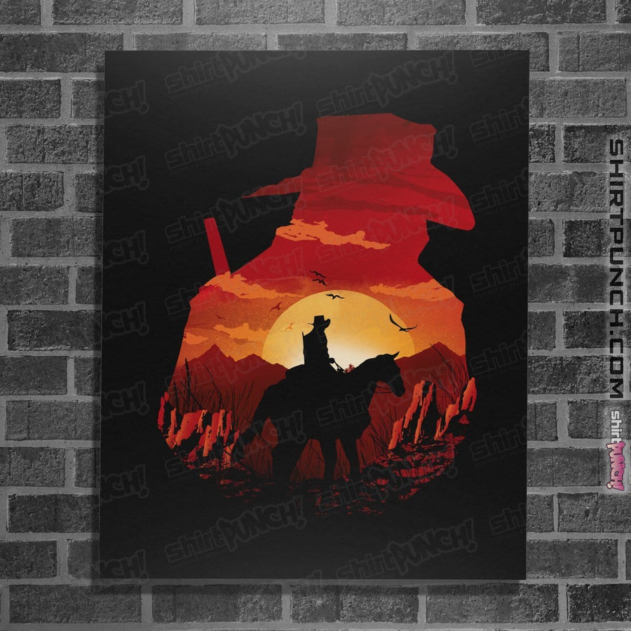 Shirts Posters / 4"x6" / Black Red Sunset
