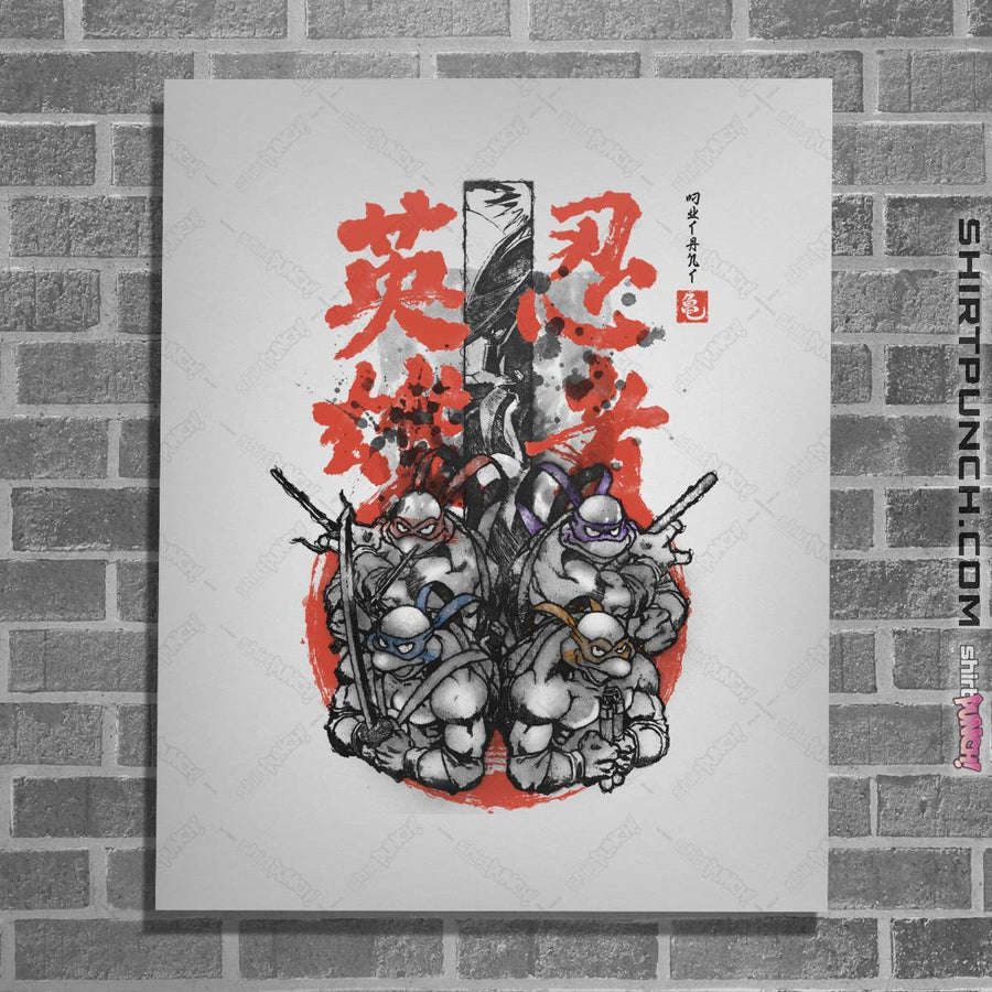 Shirts Posters / 4"x6" / White Half-Shell Ninjas