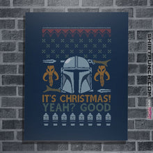 Load image into Gallery viewer, Shirts Posters / 4&quot;x6&quot; / Navy Mandalorian Christmas
