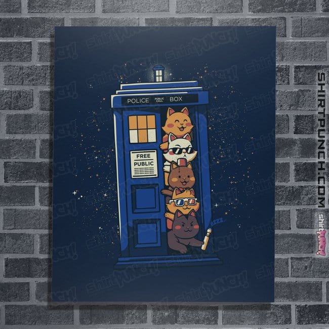 Daily_Deal_Shirts Posters / 4"x6" / Navy Tardis Cats
