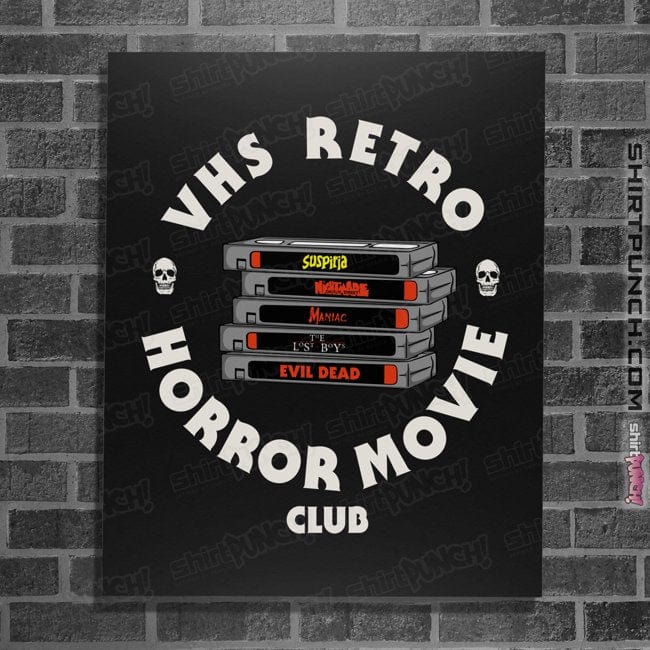 Secret_Shirts Posters / 4"x6" / Black VHS RETRO HORROR MOVIE CLUB