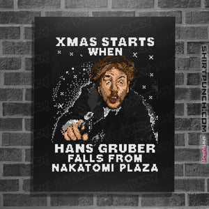 Shirts Posters / 4"x6" / Black Hans Gruber Ugly Sweater