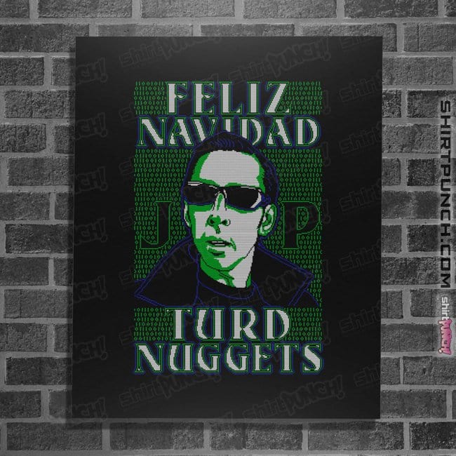Daily_Deal_Shirts Posters / 4"x6" / Black Feliz Navidad Turd Nuggets