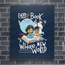 Load image into Gallery viewer, Shirts Posters / 4&quot;x6&quot; / Navy Every Book Is a Whole New World
