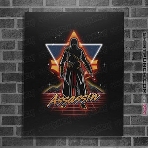Shirts Posters / 4"x6" / Black Retro Assassin