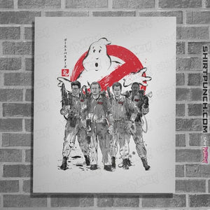 Daily_Deal_Shirts Posters / 4"x6" / White Ghostbusters Sumi-e