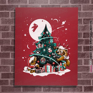 Daily_Deal_Shirts Posters / 4"x6" / Red Galaxy Christmas