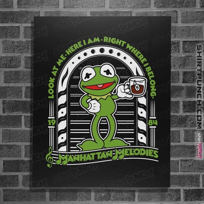 Shirts Posters / 4"x6" / Black Kermit Melodies