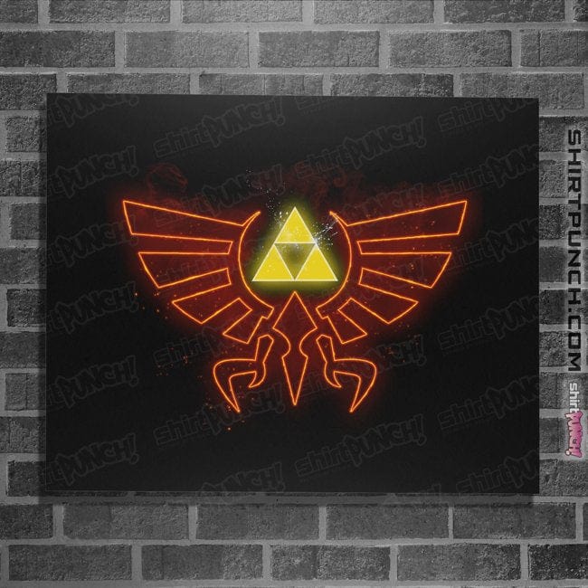 Shirts Posters / 4"x6" / Black Hyrule Fire Crest