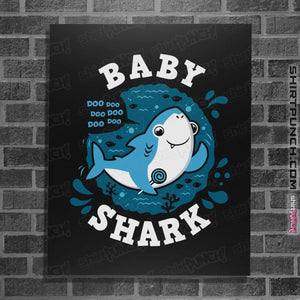 Shirts Posters / 4"x6" / Black Cute Baby Shark