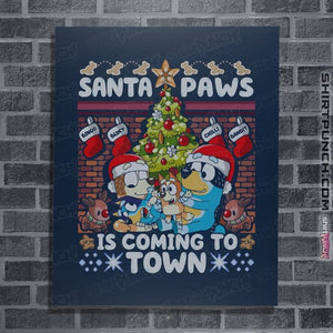 Daily_Deal_Shirts Posters / 4"x6" / Navy Santa Paws Bluey Sweater