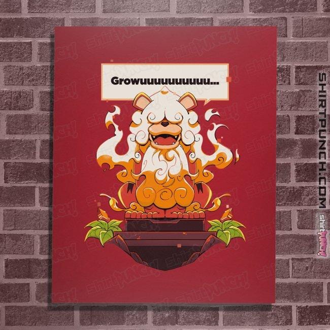 Shirts Posters / 4"x6" / Red Hisuian Growlithe