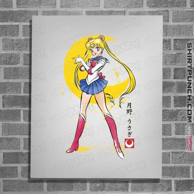 Daily_Deal_Shirts Posters / 4"x6" / White Moon Sumi-e