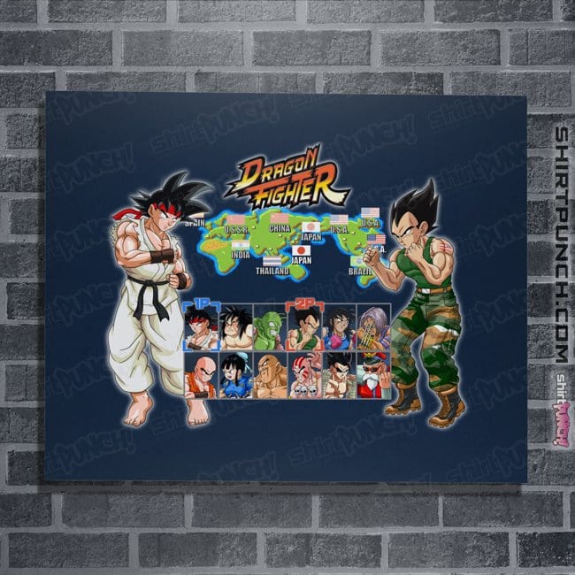 Daily_Deal_Shirts Posters / 4"x6" / Navy Dragon Fighter