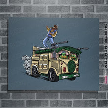 Load image into Gallery viewer, Daily_Deal_Shirts Posters / 4&quot;x6&quot; / Indigo Blue Surfing In The Turtle Van
