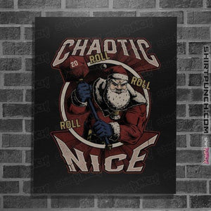 Shirts Posters / 4"x6" / Black Chaotic Nice Santa