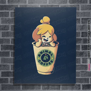 Shirts Posters / 4"x6" / Navy Animal Coffee