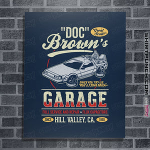 Shirts Posters / 4"x6" / Navy Doc Brown's Garage