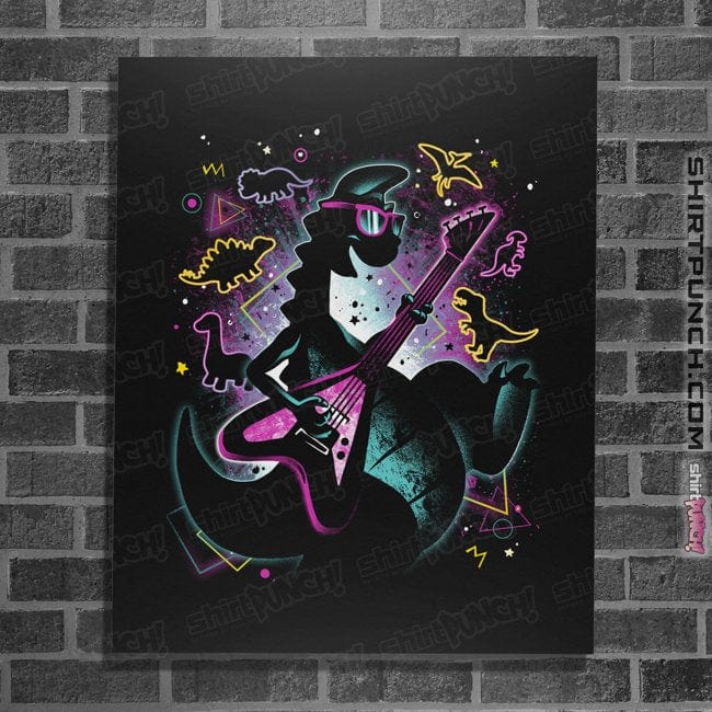 Daily_Deal_Shirts Posters / 4"x6" / Black The Last Dinosaur