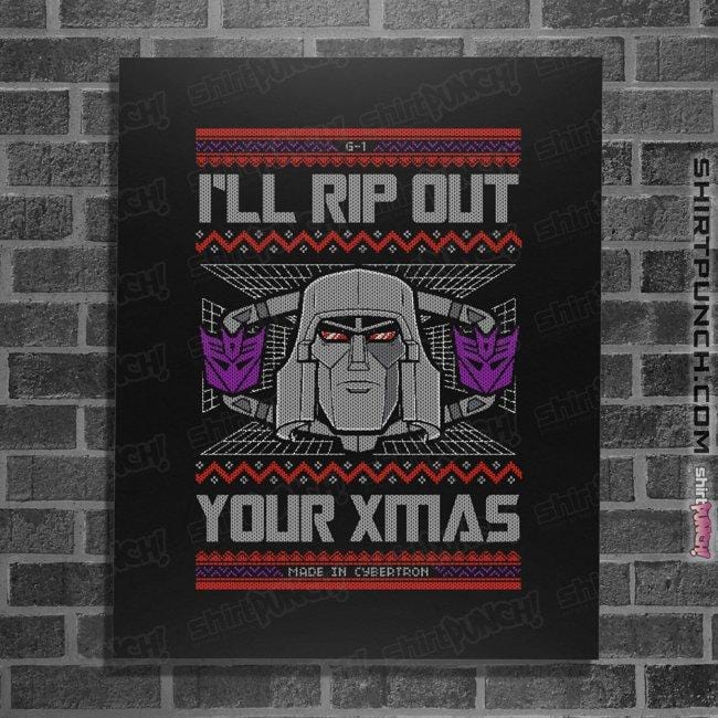 Shirts Posters / 4"x6" / Black I'll Rip Out Your Christmas