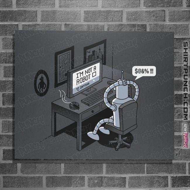 Secret_Shirts Posters / 4"x6" / Charcoal Robot's Problem
