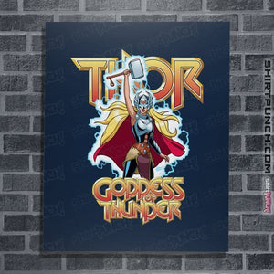Daily_Deal_Shirts Posters / 4"x6" / Navy Mighty Thor