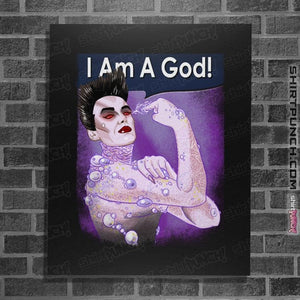 Daily_Deal_Shirts Posters / 4"x6" / Black I Am A God!