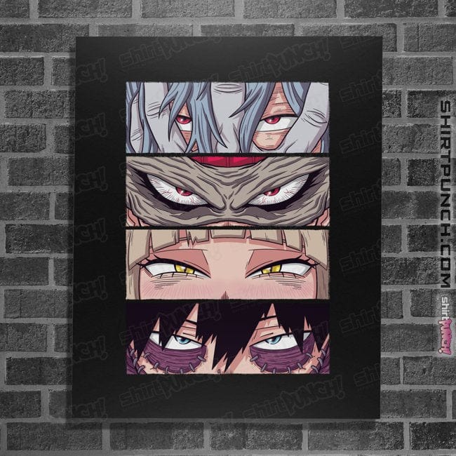 Daily_Deal_Shirts Posters / 4"x6" / Black MHA Villains Eyes