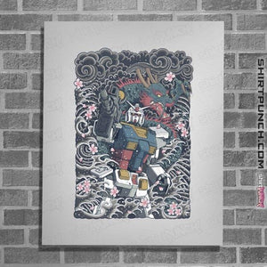 Daily_Deal_Shirts Posters / 4"x6" / White Gundam Blue Dragon