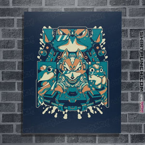 Daily_Deal_Shirts Posters / 4"x6" / Navy Fox Of The Stars