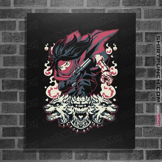 Secret_Shirts Posters / 4"x6" / Black FF7 Cerberus