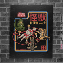 Load image into Gallery viewer, Shirts Posters / 4&quot;x6&quot; / Black Let&#39;s Summon Kaiju
