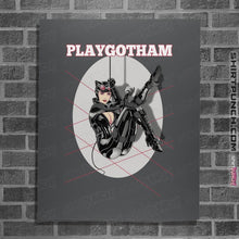 Load image into Gallery viewer, Shirts Posters / 4&quot;x6&quot; / Charcoal Playgotham Catwoman
