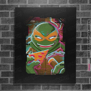 Daily_Deal_Shirts Posters / 4"x6" / Black Glitch Michelangelo