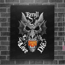 Load image into Gallery viewer, Daily_Deal_Shirts Posters / 4&quot;x6&quot; / Black Dragon Skull Dice
