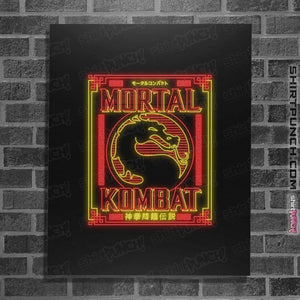 Daily_Deal_Shirts Posters / 4"x6" / Black Fatality Neon Long Sleeve