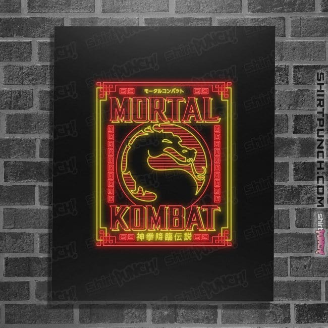 Daily_Deal_Shirts Posters / 4"x6" / Black Fatality Neon Long Sleeve